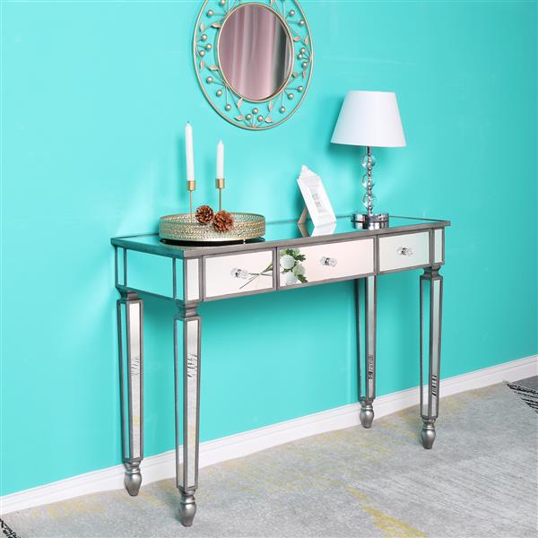 Three Drawers Mirror Table Dressing Table Console Table