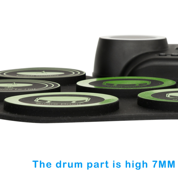 9 Pads Electronic Drum Set Portable Drum Bluetooth Practice Drum Pad,  Drum Kit with Built-in Dual Speakers and Headphone Jack for Beginner and Children Green