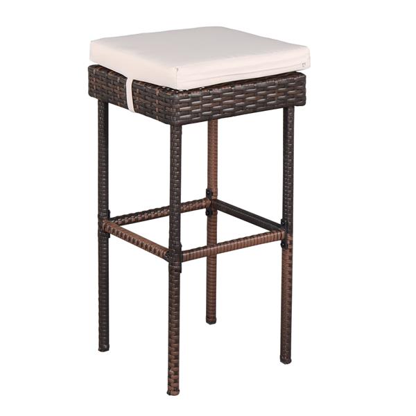 Bar Table And Bar Stool Three-Piece Set Brown Gradient