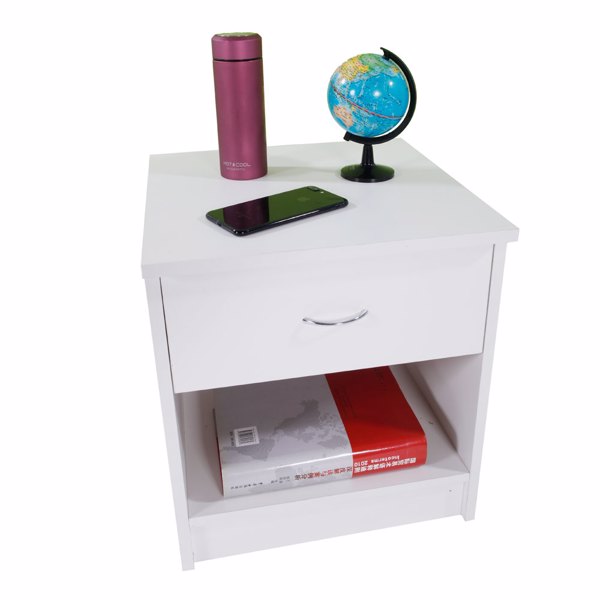 One Drawer Night Stand White