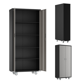182*82*41cm Tool Storage Cabinet Black Grey
