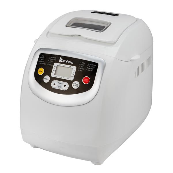 BM8021 2LB Bread Maker Machine With Automatic Feeding Function,High Temperature Resistant Environmental Protection Plastic ,White ,110V 550W US plug