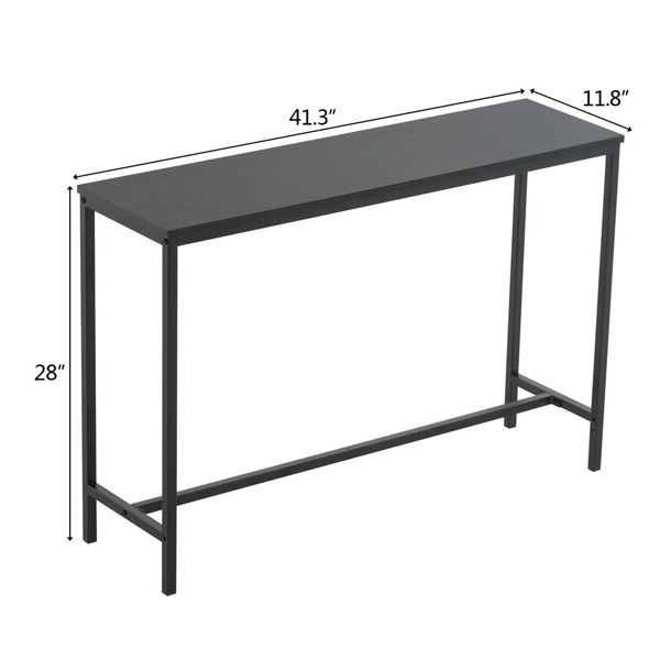 Industrial Style Porch Table Single Layer Black Oak Triamine Board [105 * 30 * 71cm]