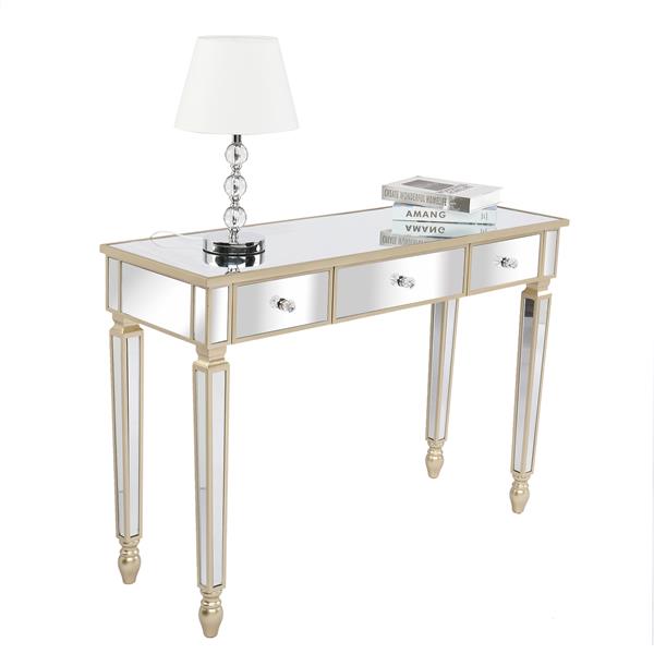 Three Drawers Mirror Table Dressing Table Console Table