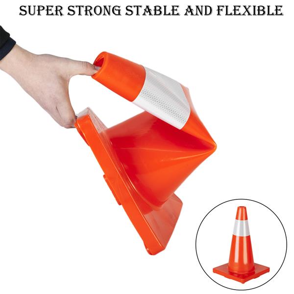 5Pcs Traffic Cones 18" Orange Slim Fluorescent Reflective Road Safety Parking Cones