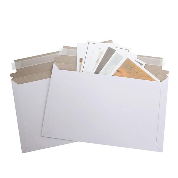 50pcs Long Side Opening 32*24.3cm (12.5in*9.5in) Paper Envelope Bag White