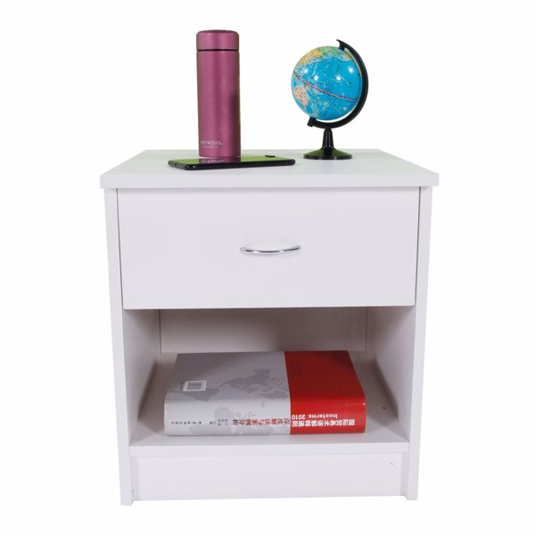 One Drawer Night Stand White