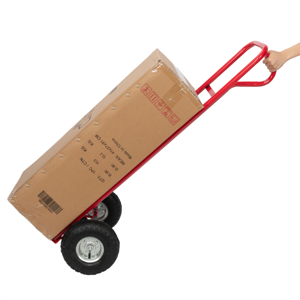 Iron 150kg Non-foldable Luggage Cart Red