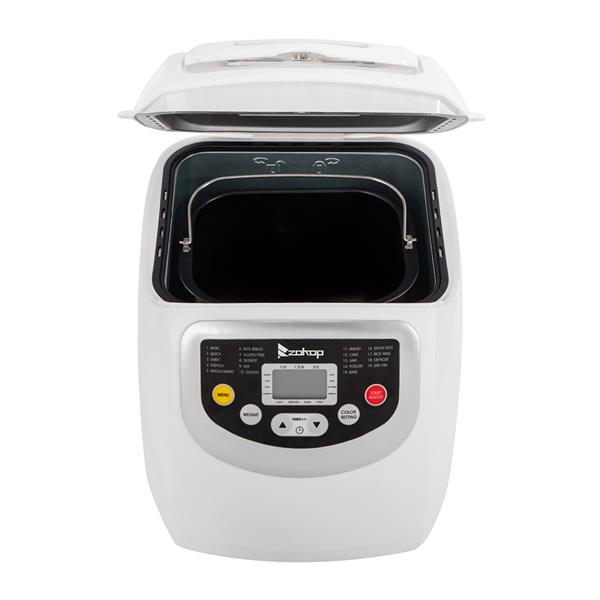 BM8021 2LB Bread Maker Machine With Automatic Feeding Function,High Temperature Resistant Environmental Protection Plastic ,White ,110V 550W US plug