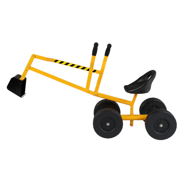 Kids Sand Digger Ride On With Wheels And 360°Rotatable Seat, Outdoor Ride On Excavator Toy For Kids  Yellow