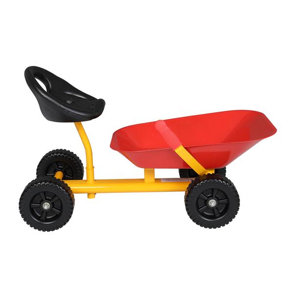 Kids Ride On Sand Dumper With Wheels, Outdoor Sandbox Toy Wheelbarrow For Kids Red