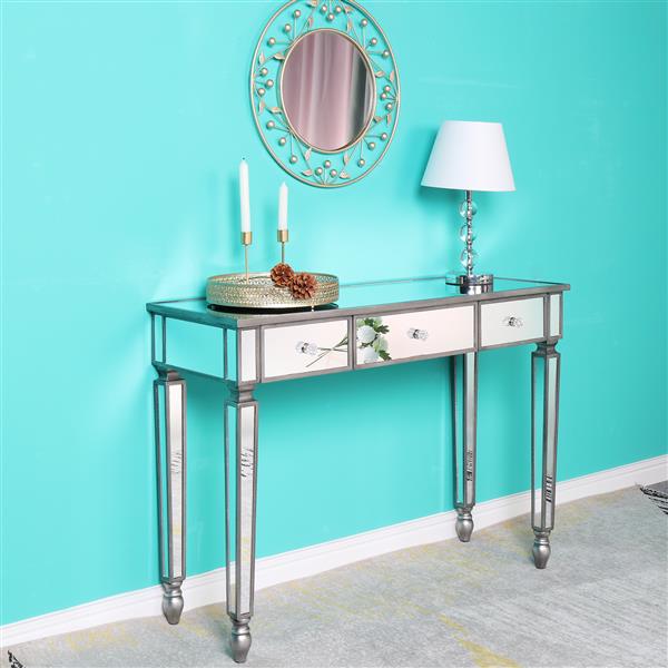 Three Drawers Mirror Table Dressing Table Console Table