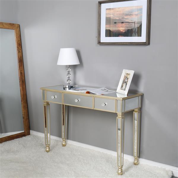 Three Drawers Mirror Table Dressing Table Console Table