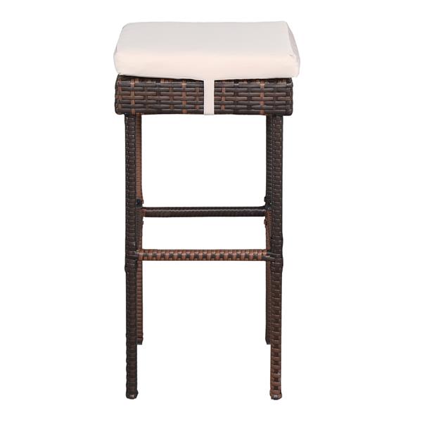 Bar Table And Bar Stool Three-Piece Set Brown Gradient