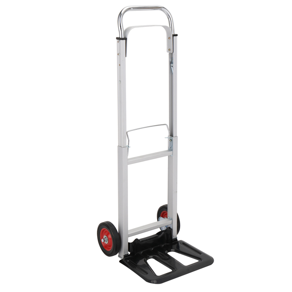 Iron 150kg Portable Folding Collapsible Aluminum Cart Dolly Push Truck Trolley Silver