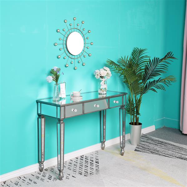 Three Drawers Mirror Table Dressing Table Console Table