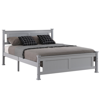 Vertical Pattern Decorative Core Board Bed Grey Queen