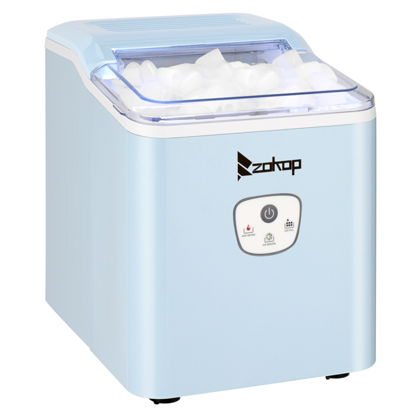 120V 120W 26lbs/12kg/24h Ice Maker Blue Plastic Transparent Lid/Button Type Household