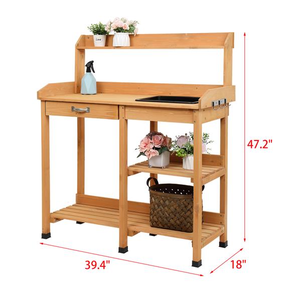 Garden Workbench With Drawers And Sink