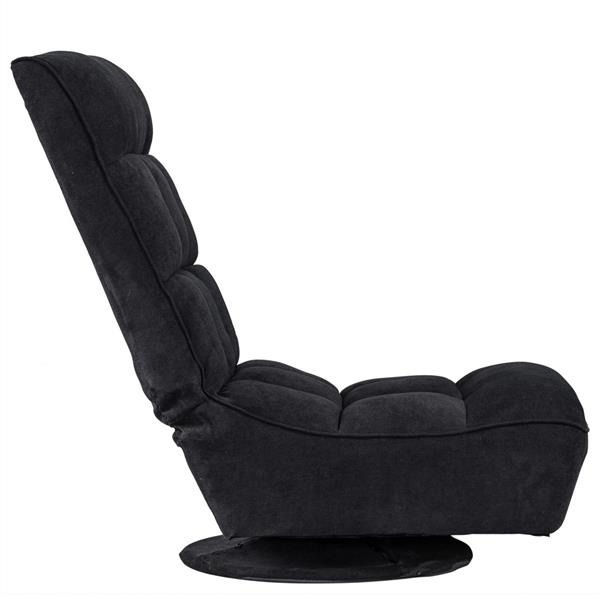 Fabric Floor-Standing Backrest Adjustment Game Chair Single Sofa Lazy Chair Black 61*66*87.5cm