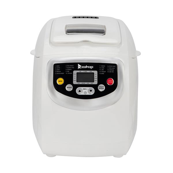 BM8021 2LB Bread Maker Machine With Automatic Feeding Function,High Temperature Resistant Environmental Protection Plastic ,White ,110V 550W US plug