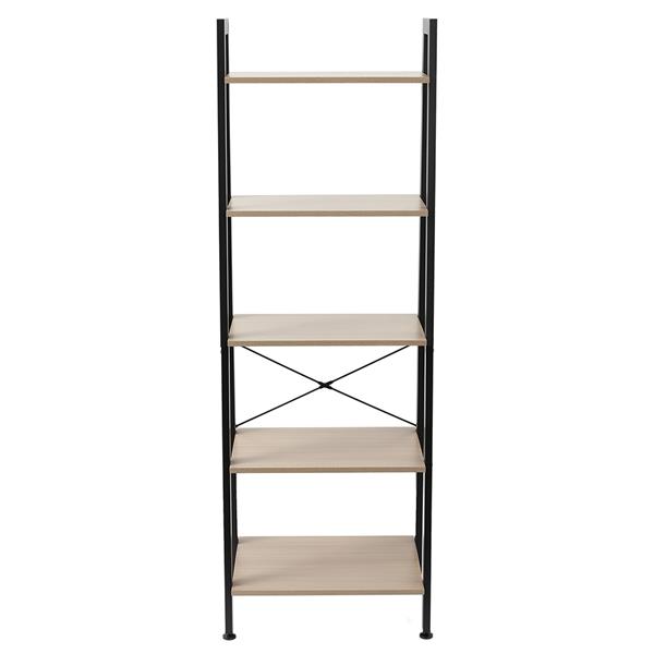 5 Tiers Industrial Ladder Shelf,Bookshelf, Storage Rack Shelf for Office, Bathroom, Living Room，Gray Color