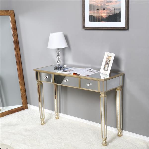 Three Drawers Mirror Table Dressing Table Console Table