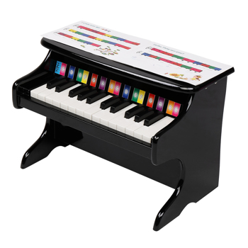 Wooden Toys: 25-key Children\\'s Wooden Piano / Vertical (without Chair) Mechanical Sound Quality Black