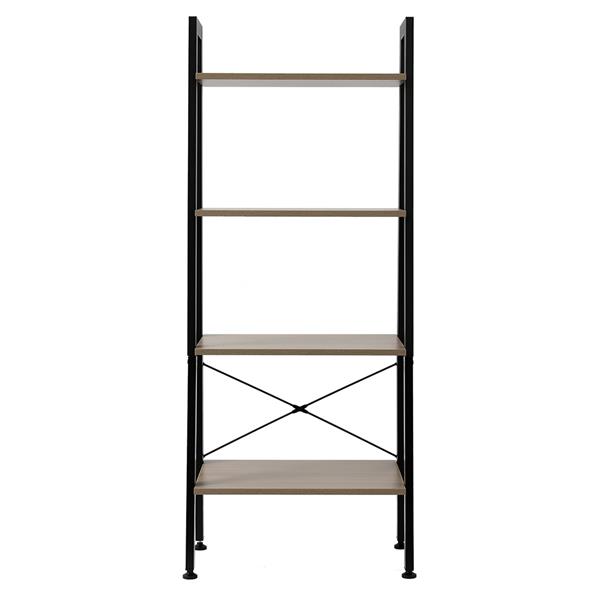 4 Tiers Industrial Ladder Shelf,Bookshelf, Storage Rack Shelf for Office, Bathroom, Living Room，Gray Color