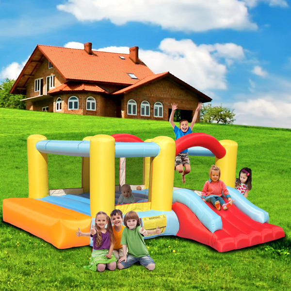Bounce House Inflatable Jumping Castle a Basketball Hoop With Ball And a Slide