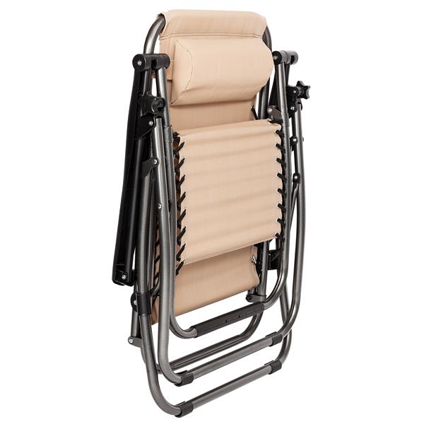 2pcs Plum Blossom Lock Portable Folding Chairs with Saucer Khaki