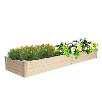 Wooden Planting Frame Double Grid Ground Type 244*61*25.5Cm