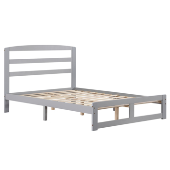 Pine Horizontal Plank Bed Grey 4FT6