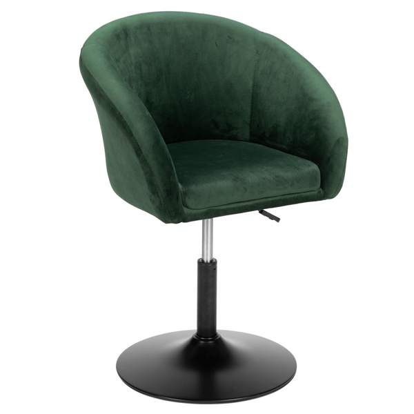 Adjustable Bucket-style Leisure Chair Dark Green Flannel Fabric Bar Chair