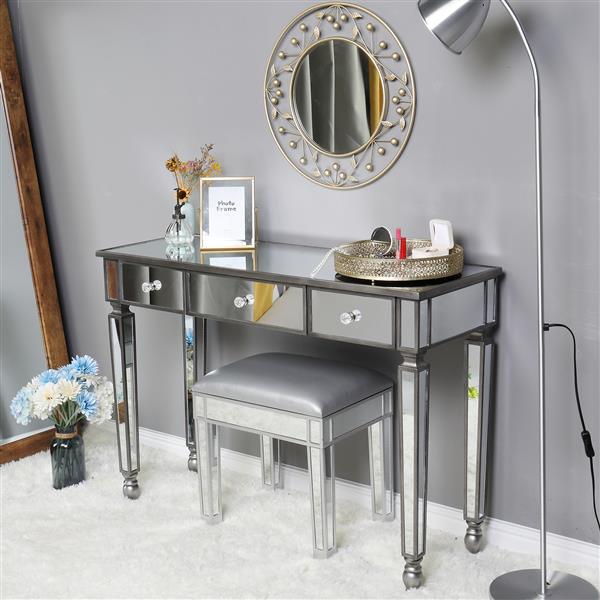 Three Drawers Mirror Table Dressing Table Console Table