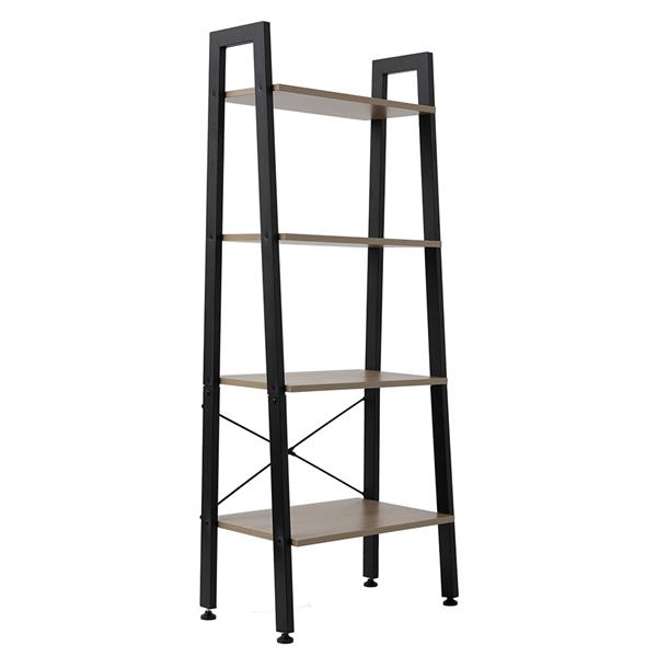 4 Tiers Industrial Ladder Shelf,Bookshelf, Storage Rack Shelf for Office, Bathroom, Living Room，Gray Color