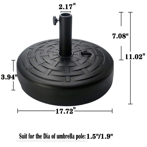 Patio Round Plastic Free Standing Umbrella Base,Outdoor Umnrella Base,Black Base,Water Filled Base,Sand Filled Base