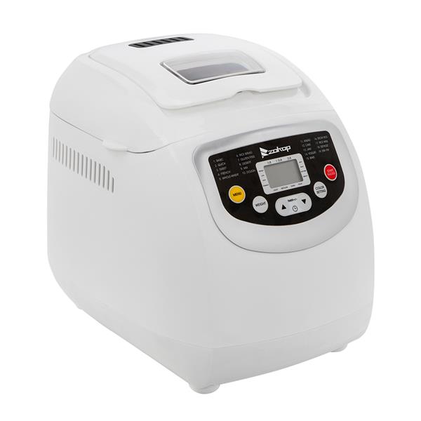 BM8021 2LB Bread Maker Machine With Automatic Feeding Function,High Temperature Resistant Environmental Protection Plastic ,White ,110V 550W US plug