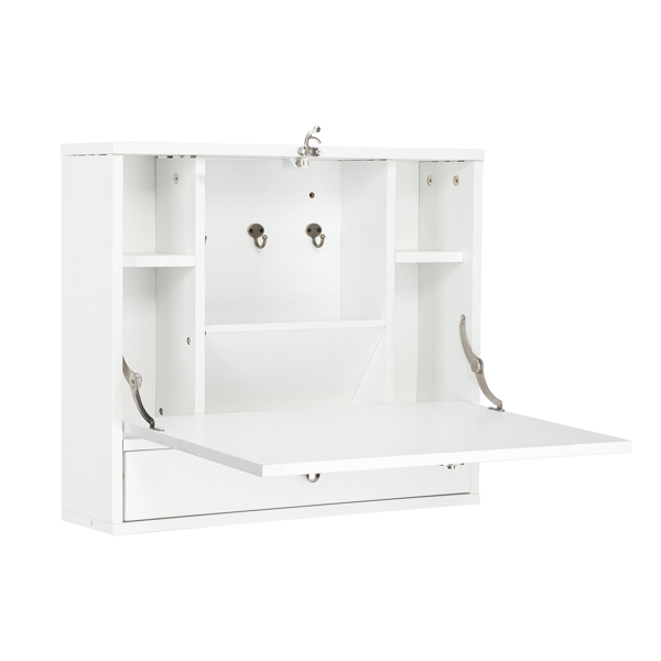 Density Board with Triamine Wall Built-up Computer Desk White