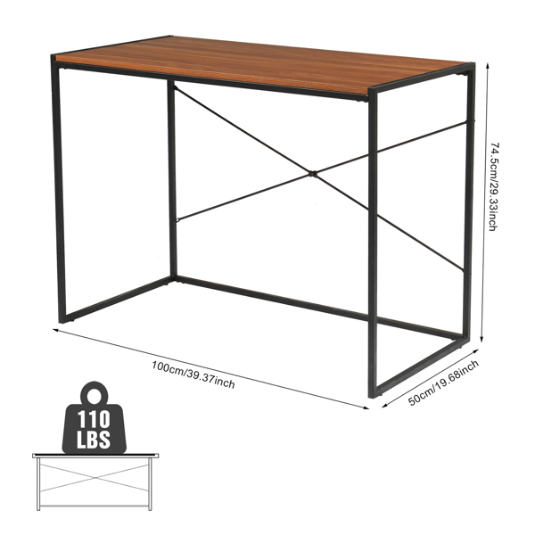 MDF Paste Triamine 100*50*75cm Simple Cross Computer Desk