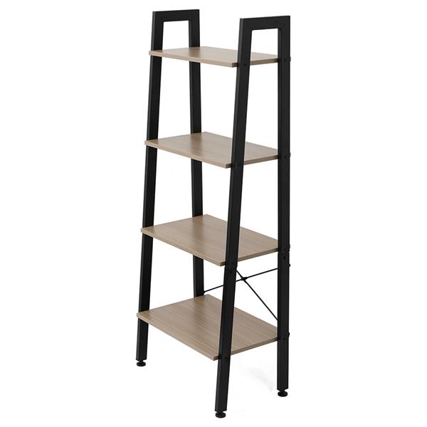 4 Tiers Industrial Ladder Shelf,Bookshelf, Storage Rack Shelf for Office, Bathroom, Living Room，Gray Color