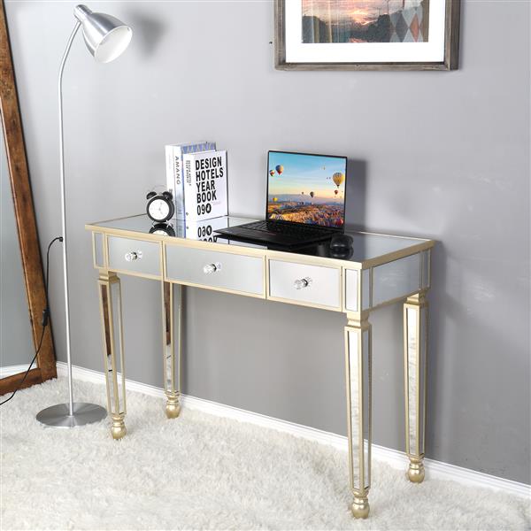 Three Drawers Mirror Table Dressing Table Console Table