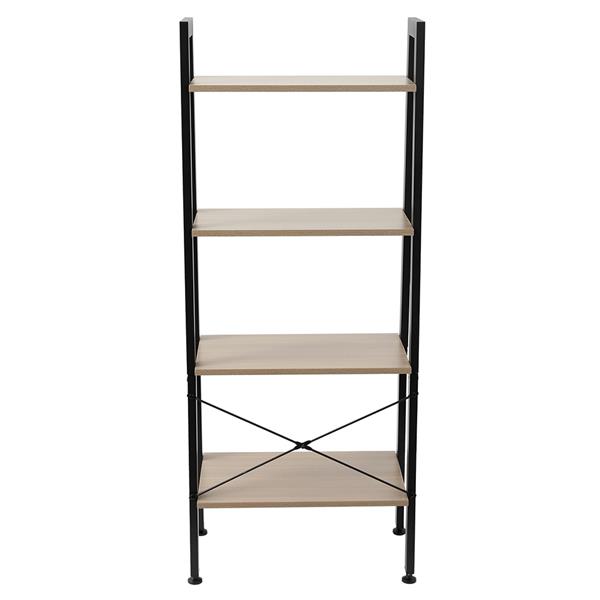 4 Tiers Industrial Ladder Shelf,Bookshelf, Storage Rack Shelf for Office, Bathroom, Living Room，Gray Color