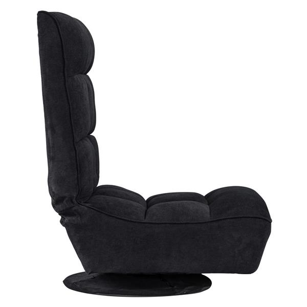 Fabric Floor-Standing Backrest Adjustment Game Chair Single Sofa Lazy Chair Black 61*66*87.5cm