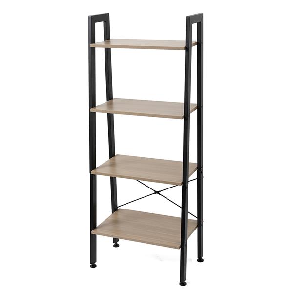 4 Tiers Industrial Ladder Shelf,Bookshelf, Storage Rack Shelf for Office, Bathroom, Living Room，Gray Color