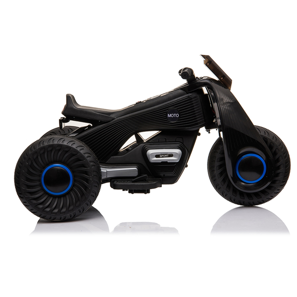 Children's Electric Motorcycle 3 Wheels Double Drive Black