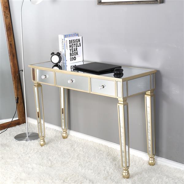 Three Drawers Mirror Table Dressing Table Console Table