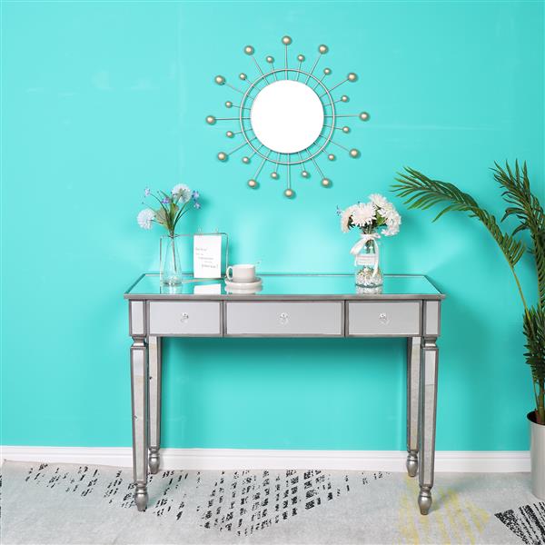 Three Drawers Mirror Table Dressing Table Console Table