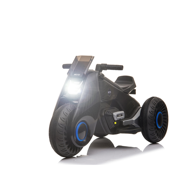 Children's Electric Motorcycle 3 Wheels Double Drive Black