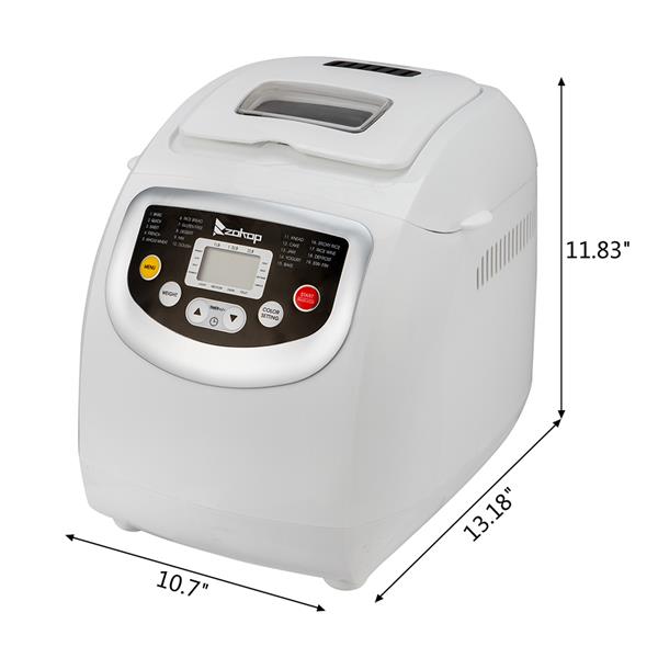 BM8021 2LB Bread Maker Machine With Automatic Feeding Function,High Temperature Resistant Environmental Protection Plastic ,White ,110V 550W US plug